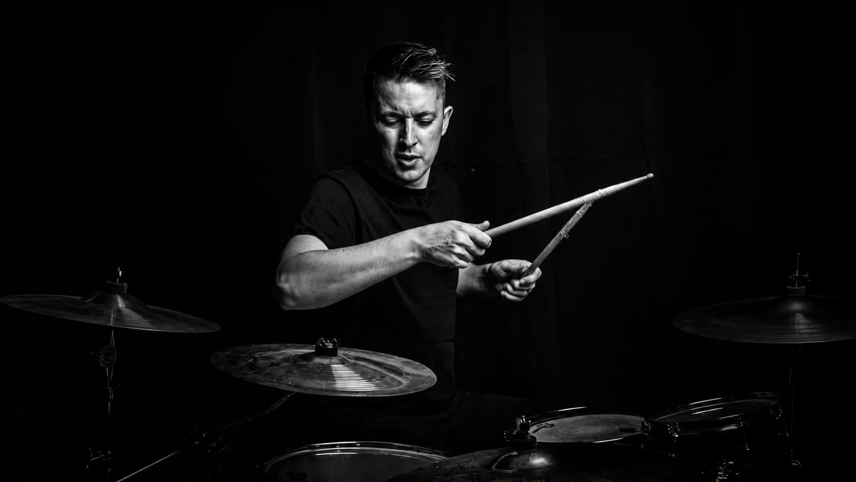 Conor Moore at the drum kit